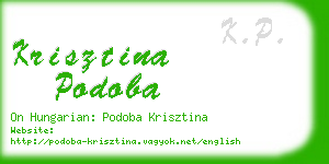 krisztina podoba business card
